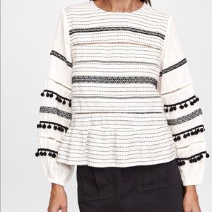 The Pom Pom Blouse Zara’s premium denim collection